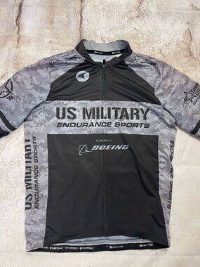 Pactimo Men's Black & Gray US Military Endurance Sports Cycling Jersey